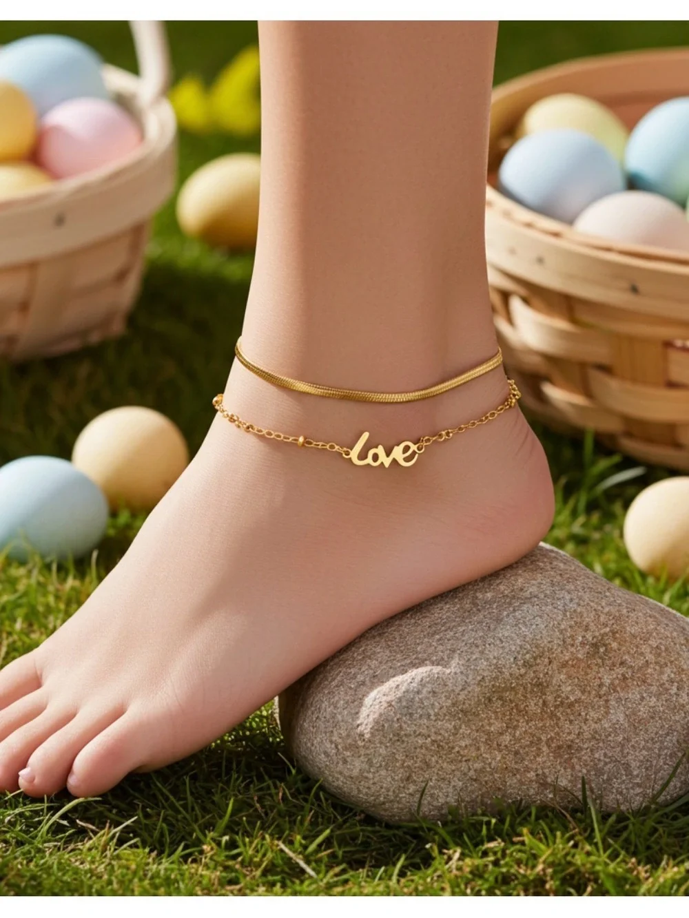 18K Gold Plated Love Hearts Anklet